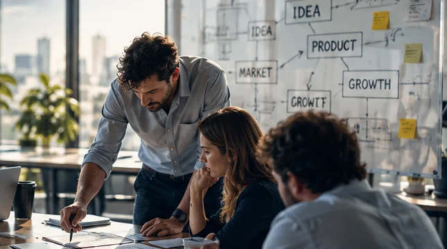Professionals treballant en una sessió estratègica